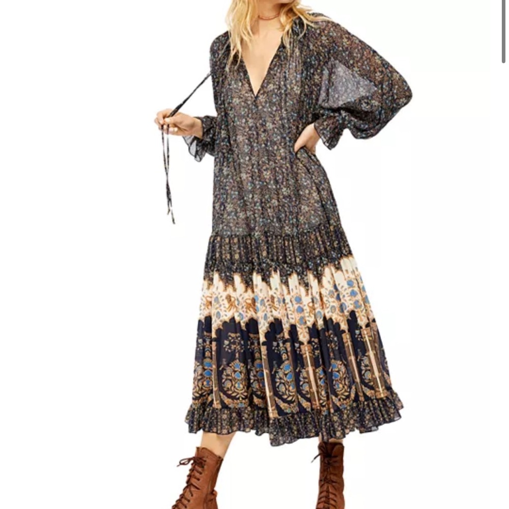Free People Multicolor Bohemian Maxi Dress